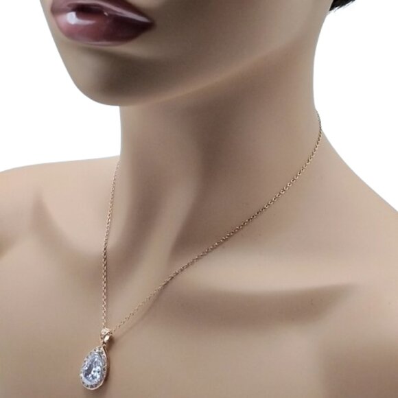 Dainty Rose Gold-toned Teardrop Pendant Necklace NWOT - Picture 14 of 16